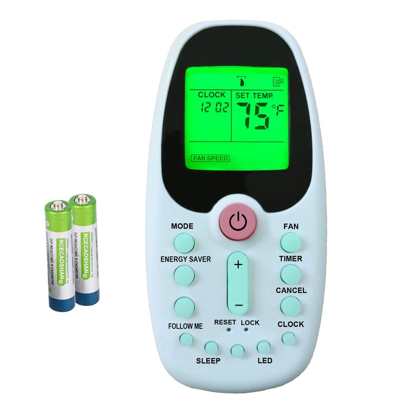 RCECAOSHAN Replacement for Arctic King Air Conditioner Remote Control R09BBGE R09BBGCE with Green Backlight Light