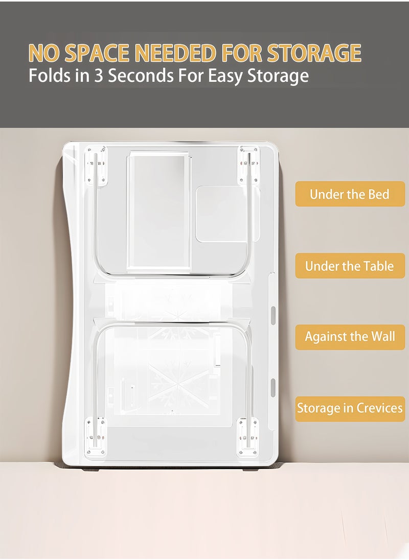 Kidle - Laptop Bed Tray Table, Adjustable Laptop Stand with Removable Stopper, Portable Lap Desks with Foldable Legs, Notebook Stand Breakfast Reading Desk for Sofa Couch One+ Silicone Reinforced Table Legs + Drawer - Image 1