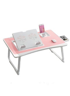 Laptop Bed Tray Table, Adjustable Laptop Stand with Removable Stopper, Portable Lap Desks with Foldable Legs, Notebook Stand Breakfast Reading Desk for Sofa Couch One+ Silicone Reinforced Table Legs + Drawer