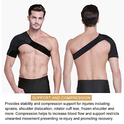 HUEGLO Right Shoulder Brace for Men,Torn Rotator Cuff Support Women Shoulder Stabilizer Brace for Shoulder Pain Relief - Image 4