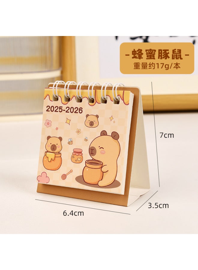 HELPS Kapibara Calendar Desk Calendar 2026 Cartoon Creative Ornament Mini High-value Capybara Student Memo Small Gift - Image 1