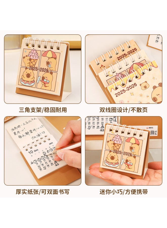 HELPS Kapibara Calendar Desk Calendar 2026 Cartoon Creative Ornament Mini High-value Capybara Student Memo Small Gift - Image 3