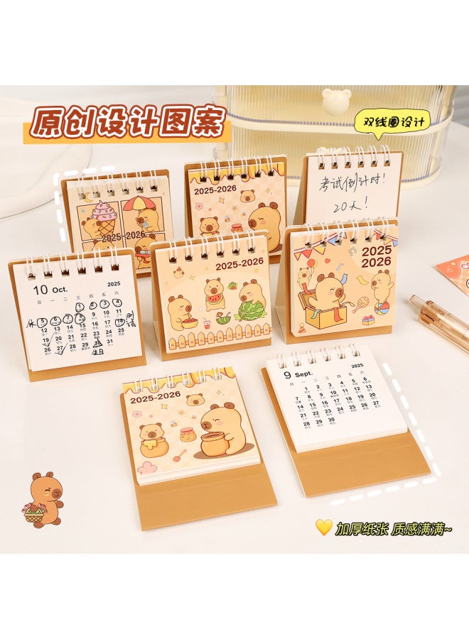 HELPS Kapibara Calendar Desk Calendar 2026 Cartoon Creative Ornament Mini High-value Capybara Student Memo Small Gift - Image 4