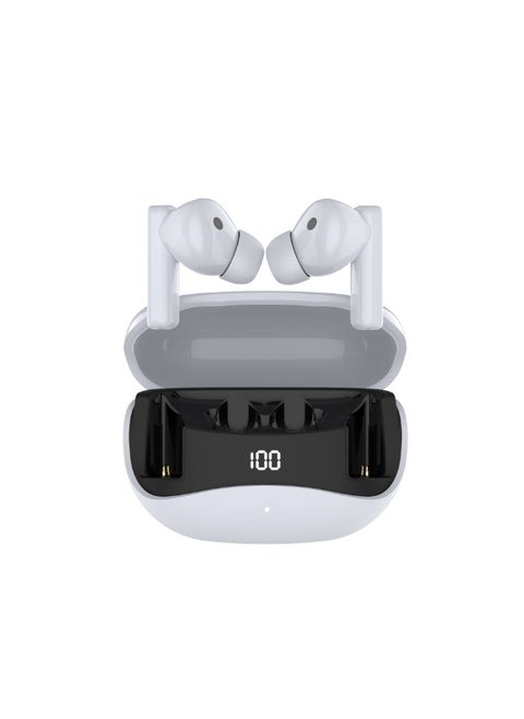 Xcell Soul16 Pro True Wireless Earbuds with LED Display | Real Copper Ring Sound, Bluetooth 5.3 | 4Hr Playtime + 12Hr Backup | TWS with Smart Touch Support for iOS/Android | IP4 Waterproof – White