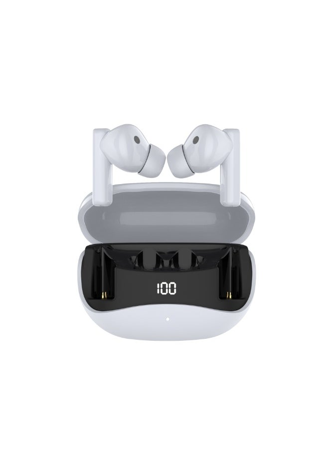 Xcell Xcell Soul16 Pro True Wireless Earbuds with LED Display | Real Copper Ring Sound, Bluetooth 5.3 | 4Hr Playtime + 12Hr Backup | TWS with Smart Touch Support for iOS/Android | IP4 Waterproof – White  - Image 1