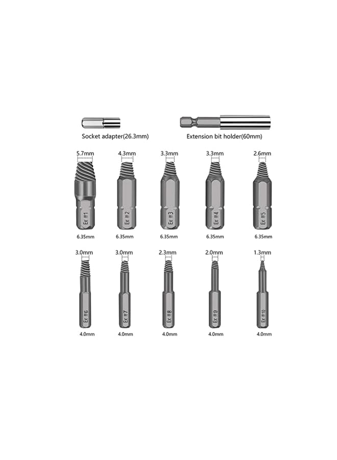 PROMASS Screw Extractor, ELECDON Damaged Screw Extractor Set 22Pcs with Drills and Extractor HSS Broken Bolt Screw Remover Tool with Magnetic Extension Bit Holder Socket Adapter for Broken Screw - Image 4
