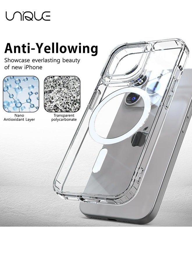 Unique 5 in 1 Magnetic Clear Case for iPhone 15 Pro Max, 2 Tempered Screen Protector + 2 Camera Lens Protector, Full-Body Protective Shockproof Slim Cover Compatible with MagSafe  - Image 5