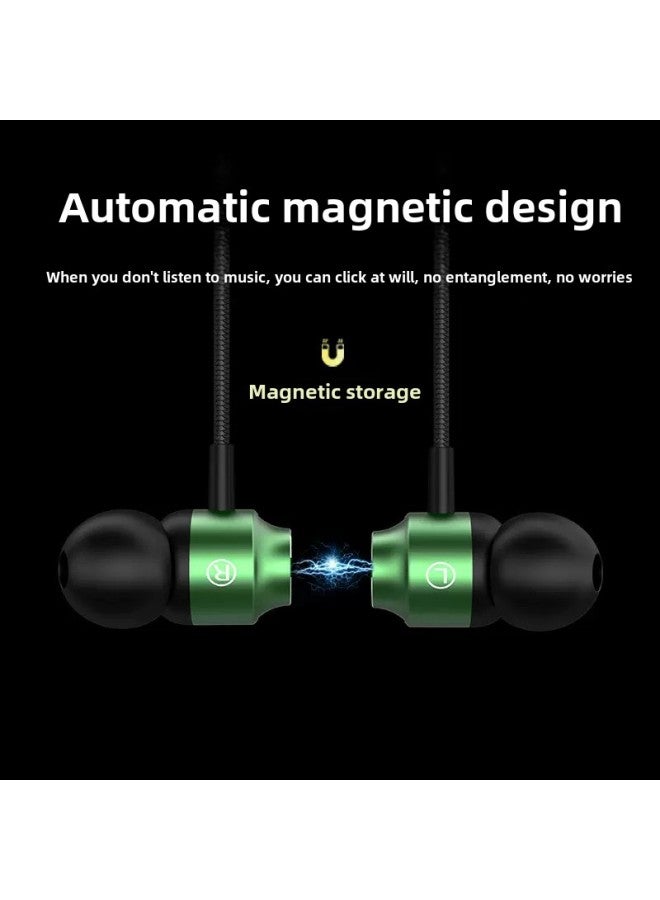 Metal Game Headset In-Ear Suitable For Apple Android TYPE-C E-Sports Music Universal Subwoofer Earplugs-Color:Black Shark Green 3.5mm