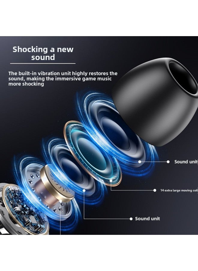 Metal Game Headset In-Ear Suitable For Apple Android TYPE-C E-Sports Music Universal Subwoofer Earplugs-Color:Black Shark Green 3.5mm