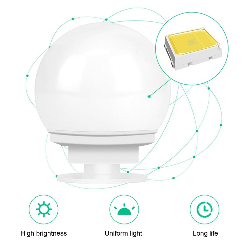 Mirror Front Lights Dresser Refill Makeup Mirror Bulb Tri-color Dimming USB Touch Switch Long Press Infinitely Dimmable - Image 4