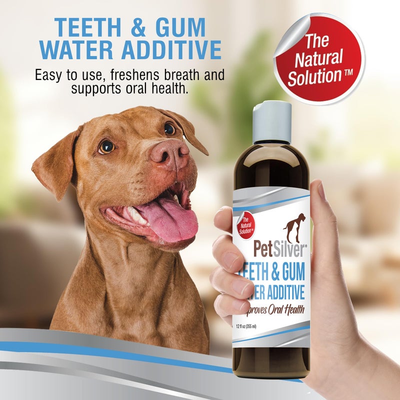 PetSilver Teeth & Gum Water Additive for Dental Care - Pet Breath Freshener - Targets Tartar, Plaque & Eliminates Bad Breath - Dog Oral Care & Cat Teeth Cleaning - No Brushing & Tasteless - 12 fl oz - Image 5