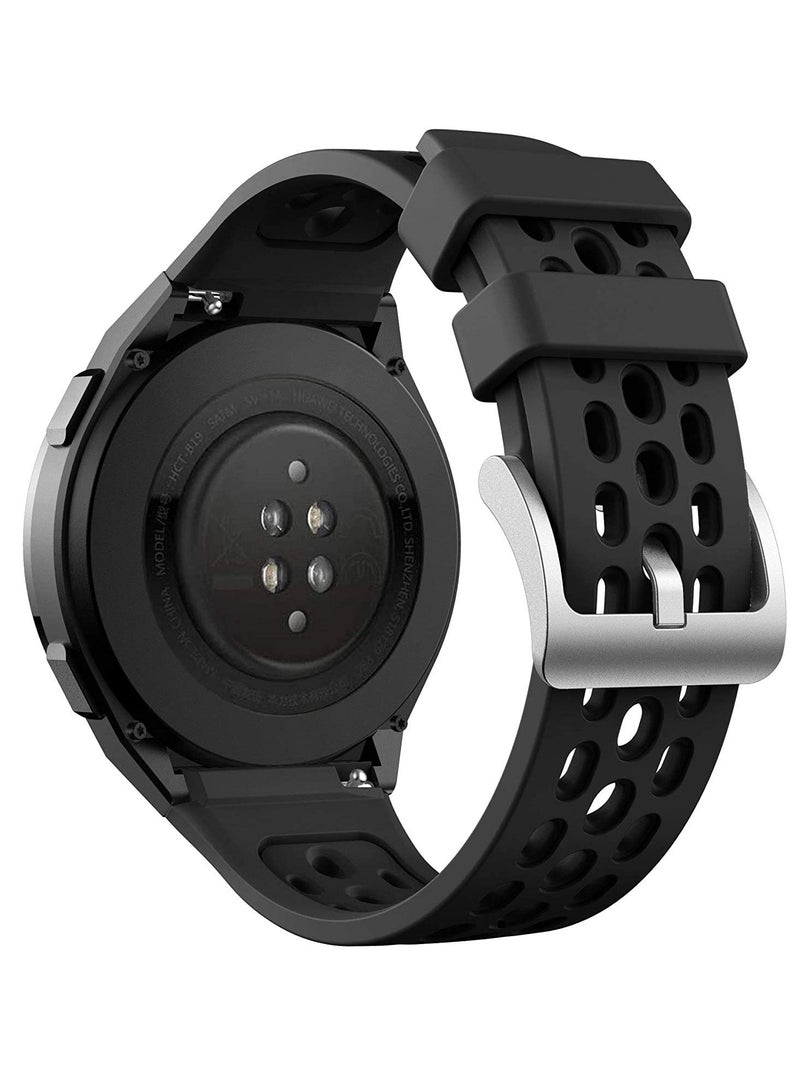 AROAQ Silicone Replacement Strap For Huawei Watch GT2 e Black - Image 2