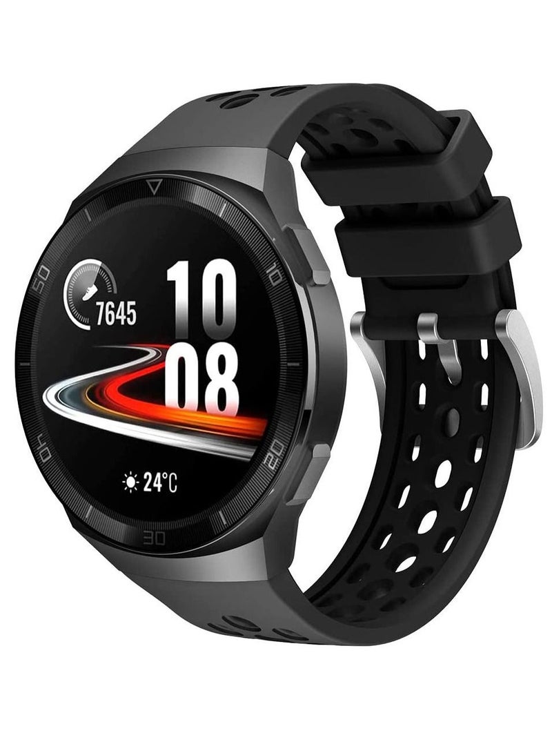 AROAQ Silicone Replacement Strap For Huawei Watch GT2 e Black - Image 1
