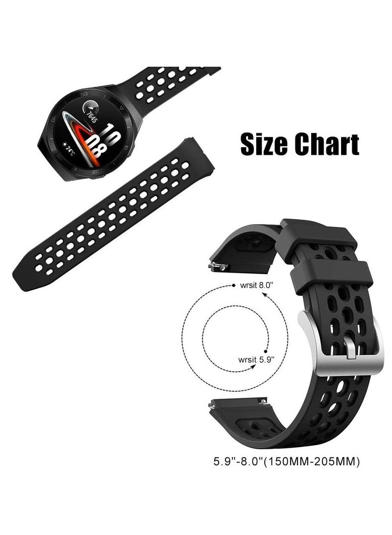AROAQ Silicone Replacement Strap For Huawei Watch GT2 e Black - Image 5