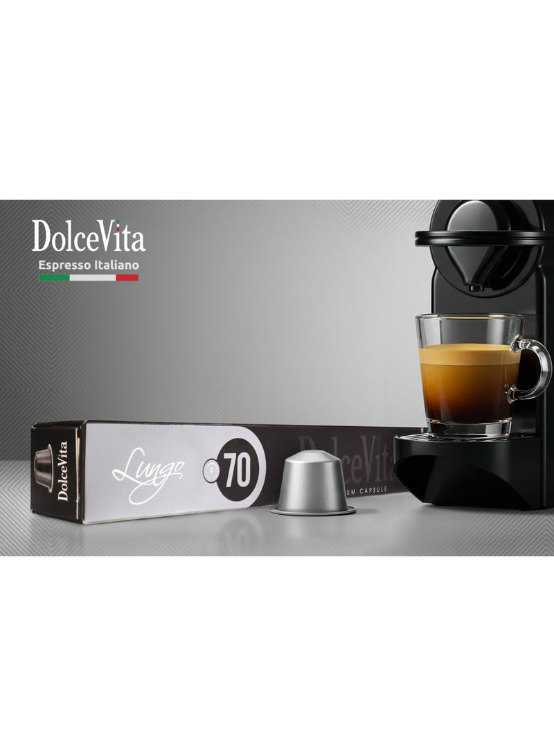 Lungo 70% Arabica Coffee Capsules Compatible with Nespresso Machines - Image 1
