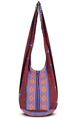 Your Cozy Boho Crossbody Bag for Women – Handmade Cotton Sling Bag Lightweight Unisex Travel Purse with Zipper (Tribe_07) - Image 3
