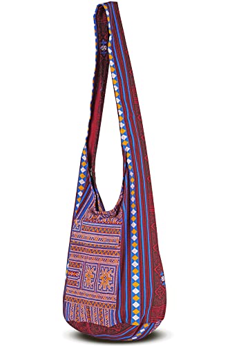 Your Cozy Boho Crossbody Bag for Women – Handmade Cotton Sling Bag Lightweight Unisex Travel Purse with Zipper (Tribe_07) - Image 2