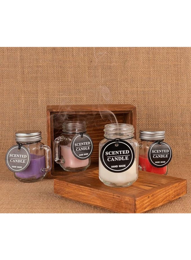 1 Piece Clear Mason Jar Shaped Scented Soy Wax Candle - Image 2