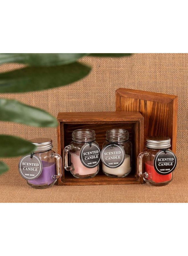 1 Piece Clear Mason Jar Shaped Scented Soy Wax Candle - Image 3