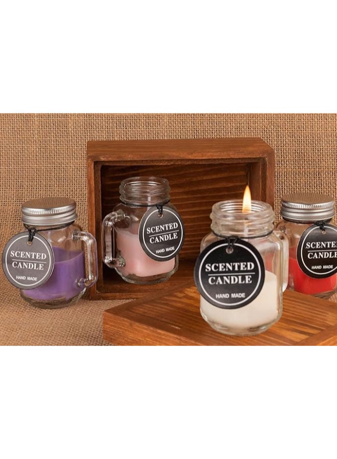 1 Piece Clear Mason Jar Shaped Scented Soy Wax Candle - Image 1