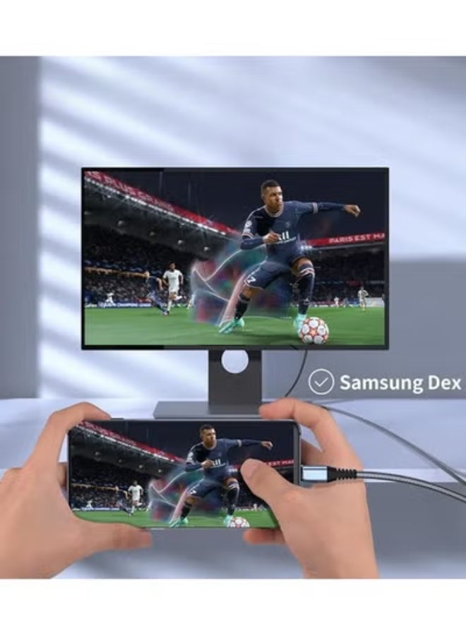 كابل تايب سي إلى HDMI بطول 3 متر – عملي ومتين – يدعم إخراج فيديو 4K ومثالي للاستخدام اليومي - Image 4