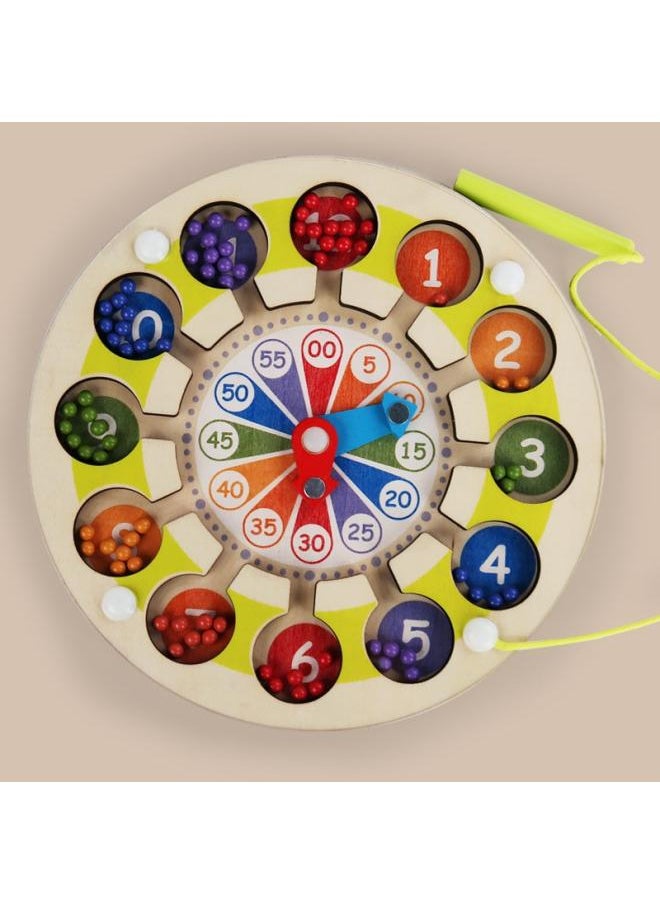 New Children's Wooden Color Classification Magnetic Counting Bead Shifting Magnetic Pen Early Education Educational Toys 