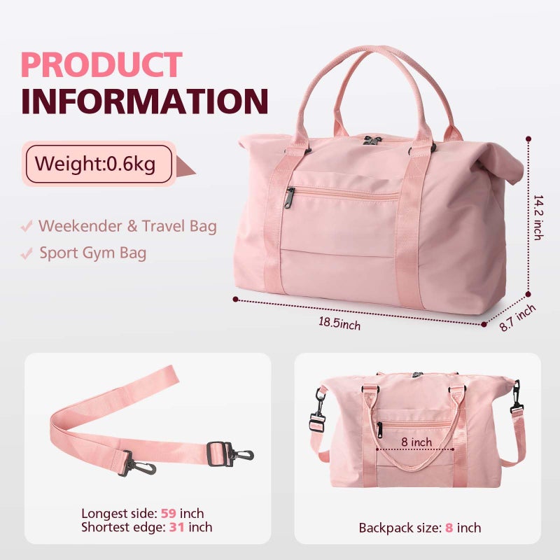 TOPBAG Travel Duffle Bag, Waterproof Weekender Bag Carry On Tote Bags for Women, Travel Essentials Sport Gym Bag for Men, Hospital Bag for Labor and Delivery, Overnight Bag Luggage Bag with Trolley Sleeve - Image 5