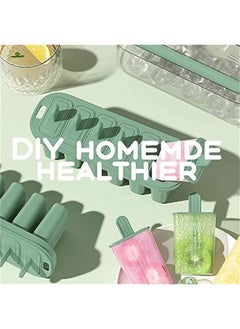 HOOKOR Green Homemade Ice Pop & Ice Cream Maker Set - Six Easy Release Reusable DIY Popsicle Molds  - Image 3
