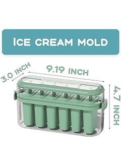 HOOKOR Green Homemade Ice Pop & Ice Cream Maker Set - Six Easy Release Reusable DIY Popsicle Molds  - Image 2