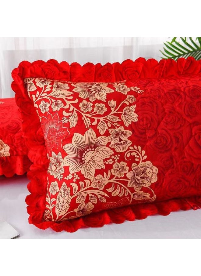 Thickened Pillowcase Pair Of Pillowcase Single One 48x 74cm Pillow Core Suit Pair Of Dormitory Home Dream Domain-Color:Charming Kao【】-Specifications:One Zipper Pillowcase