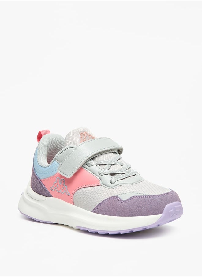 Kappa Girls' Colourblock Sports Shoes with Hook and Loop Closure  - Image 1