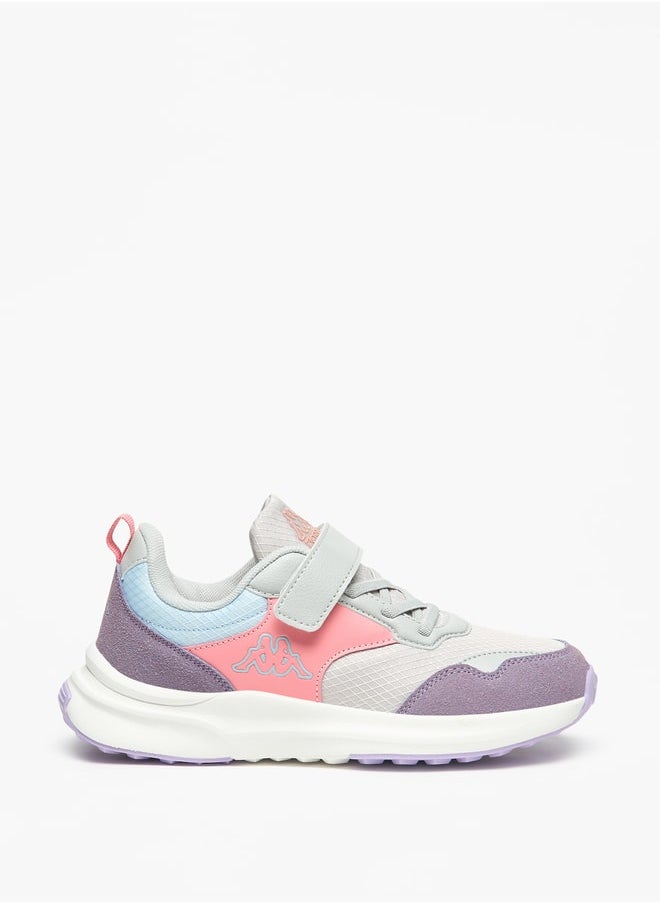 Kappa Girls' Colourblock Sports Shoes with Hook and Loop Closure  - Image 3