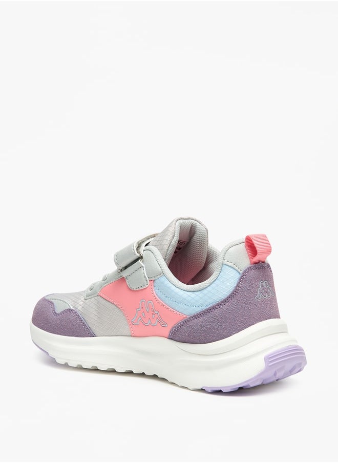 Kappa Girls' Colourblock Sports Shoes with Hook and Loop Closure  - Image 2