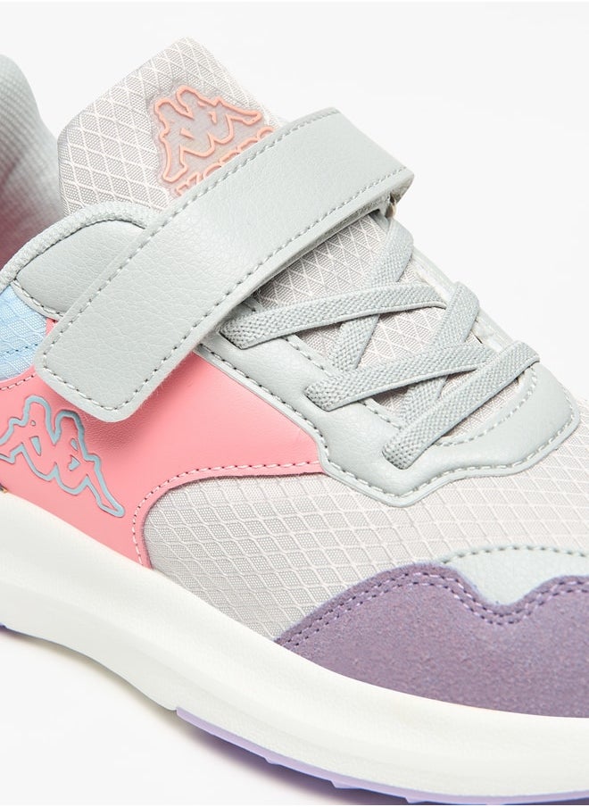 Kappa Girls' Colourblock Sports Shoes with Hook and Loop Closure  - Image 5