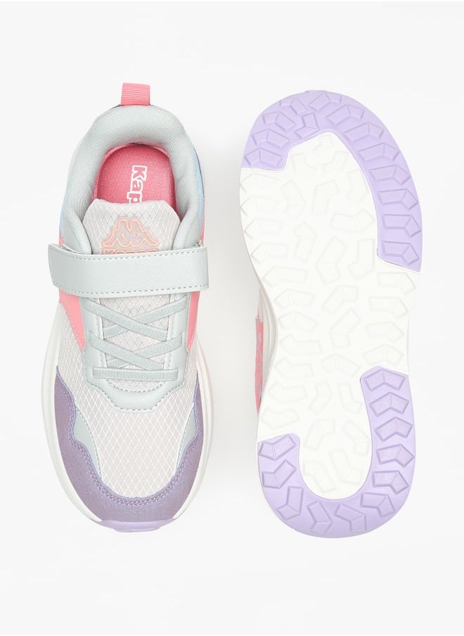 Kappa Girls' Colourblock Sports Shoes with Hook and Loop Closure  - Image 4