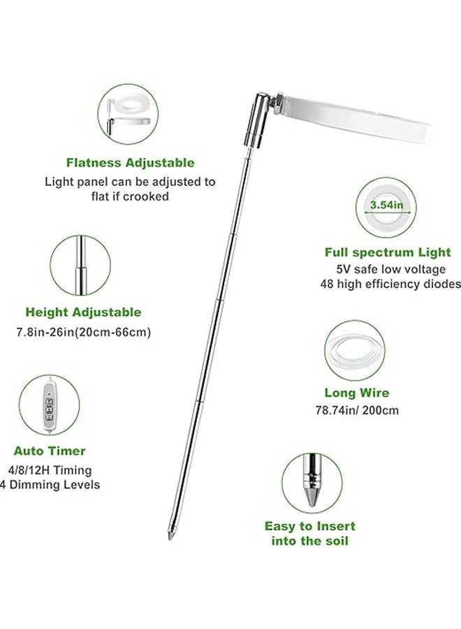 general Grow Lights, Full Spectrum LED Grow Lights for Indoor Plants, Height Adjustable Grow Lights with Auto On/Off Timer 4/8/12H, 4 Dimmable Brightness, Perfect for Small Plants - Image 3