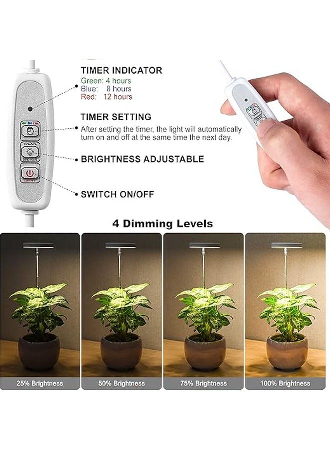 general Grow Lights, Full Spectrum LED Grow Lights for Indoor Plants, Height Adjustable Grow Lights with Auto On/Off Timer 4/8/12H, 4 Dimmable Brightness, Perfect for Small Plants - Image 4