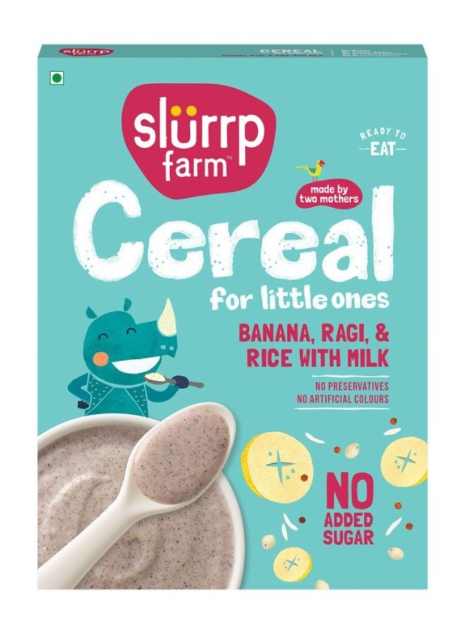Slurrp Farm Baby Cereal Ragi Rice And Banana With Milk No Sugar Added 200g