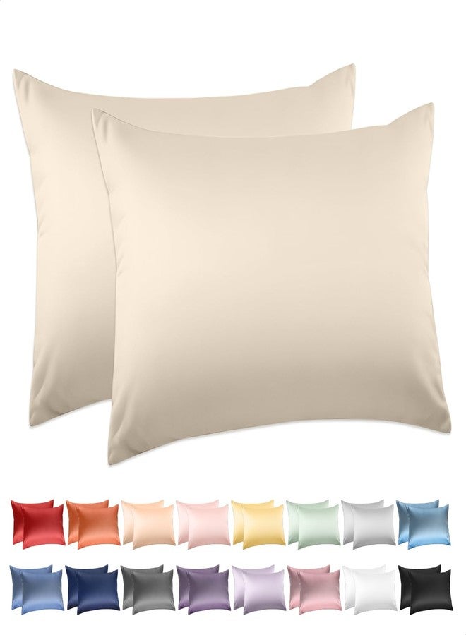 DEEPDREAM 100% Cotton Standard Pillowcases Set of 2, Deep Dream 600 Thread Count Pillow Cases, 20x26 Inches, Super Soft and Breathable Envelope Closure (Cream) - Image 1