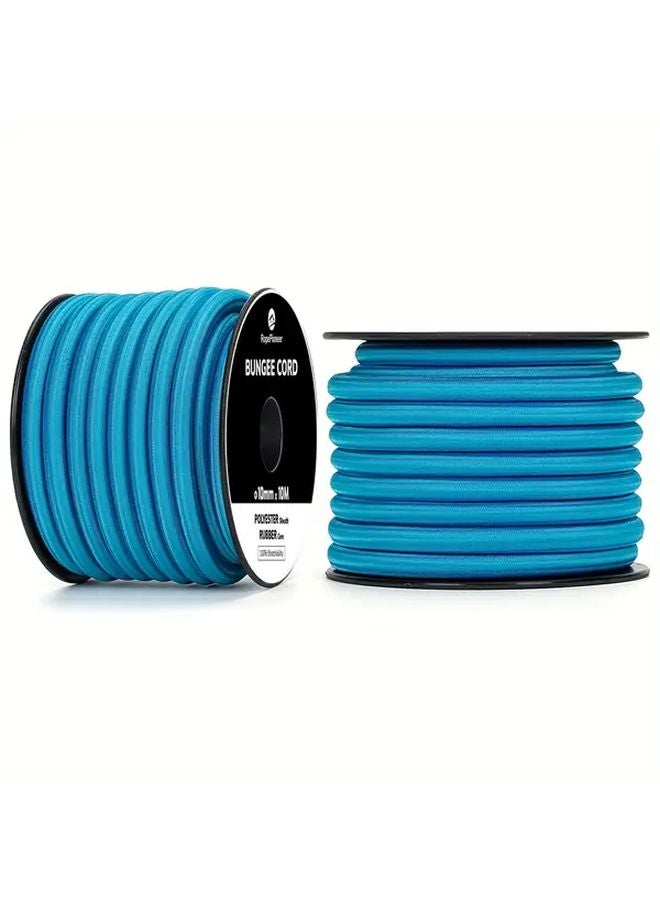 Heavy Duty 10mm Blue Rubber Bungee Cord 393 7inch Shock Cord for Outdoor Tent Trailer Cargo - Image 1