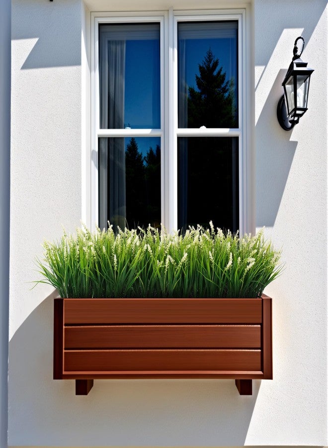 Ammyoo Artificial Plants & Flowers,Plants for Outside,Outdoor Fake Monkey Grass,Hanging Realistic Fall Flowers Decoration UV Resistant Courtyard Window Patio Front Porch Lawn Bushes Garden (White) - Image 4