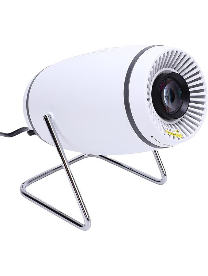 مشروع صغير مع واي فاي وبلوتوث 5.0 يدعم 4K 1080P جهاز عرض محمول بزاوية دوران 180 درجة شاشة بحجم 130 بوصة جهاز عرض خارجي متوافق مع الهاتف والتلفزيون وجهاز الكمبيوتر المحمول ونتفليكس قابس أمريكي - Image 1