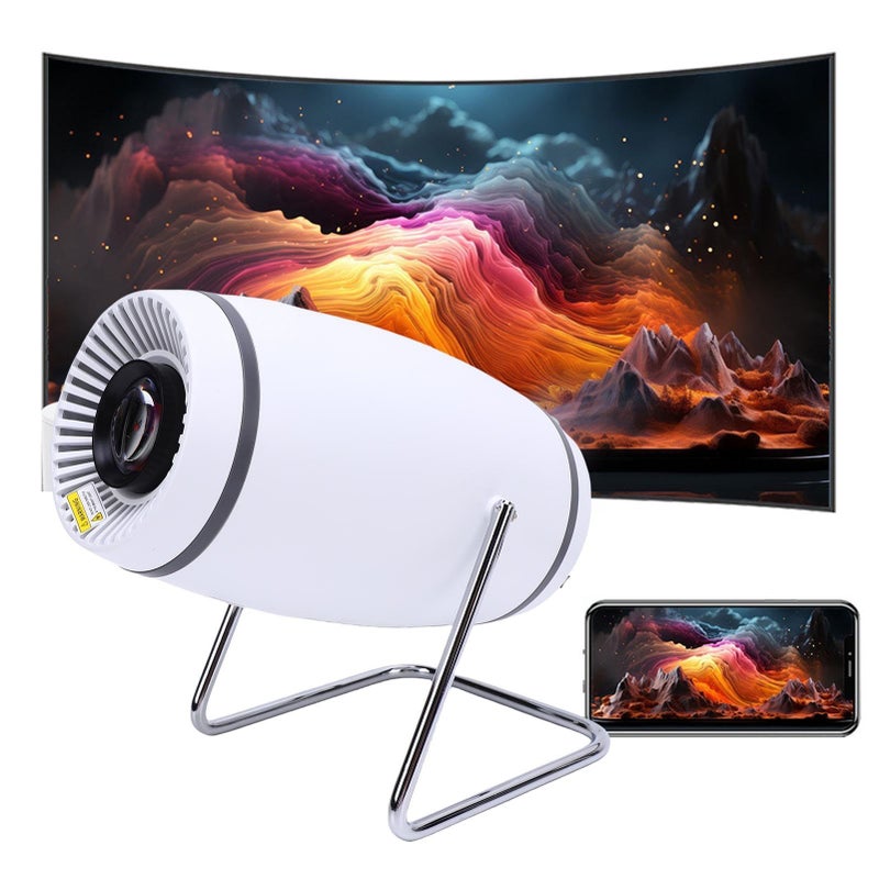 مشروع صغير مع واي فاي وبلوتوث 5.0 يدعم 4K 1080P جهاز عرض محمول بزاوية دوران 180 درجة شاشة بحجم 130 بوصة جهاز عرض خارجي متوافق مع الهاتف والتلفزيون وجهاز الكمبيوتر المحمول ونتفليكس قابس أمريكي - Image 4