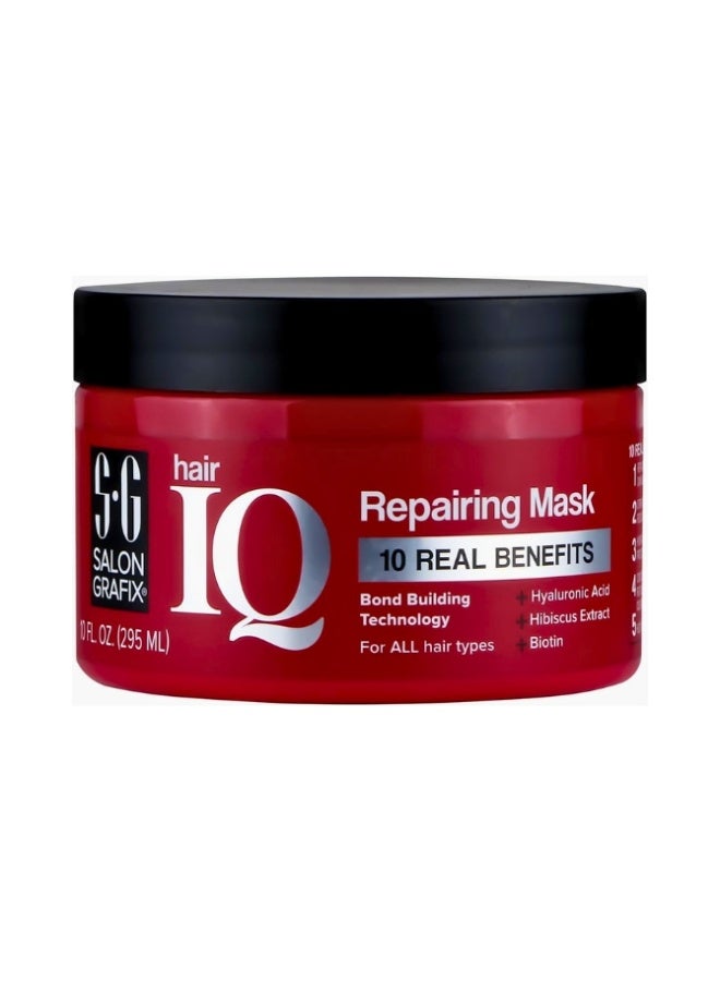 Salon Grafix Hair IQ Repairing Hair Mask 295ml | Deep Moisture Treatment for Dry, Damaged & Frizzy Hair | With Biotin, Hyaluronic Acid & Hibiscus Extract