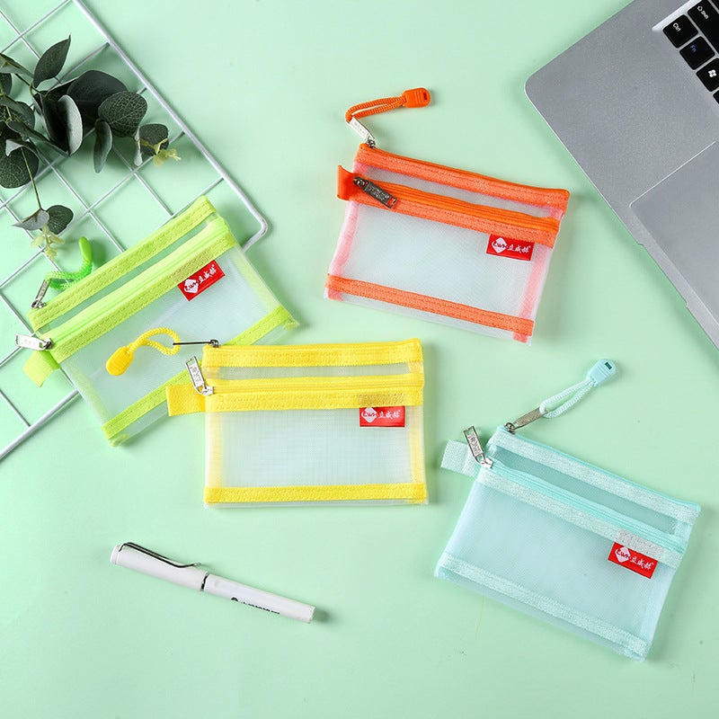 Double-Layer Nylon Mini Small Zipper Bag Bank Card Id Bag Driving License Bag B8 Storage Coin Change Bag - Image 5