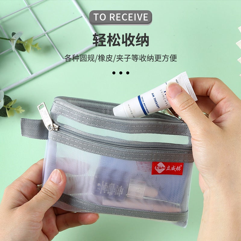 Double-Layer Nylon Mini Small Zipper Bag Bank Card Id Bag Driving License Bag B8 Storage Coin Change Bag - Image 3