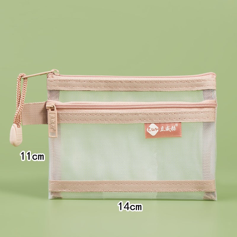 Double-Layer Nylon Mini Small Zipper Bag Bank Card Id Bag Driving License Bag B8 Storage Coin Change Bag - Image 1