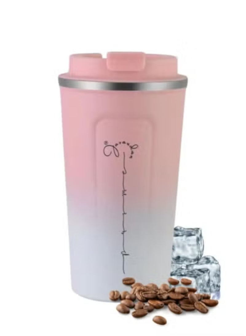 الفولاذ المقاوم للصدأ السفر القدح فنجان القهوة Led عرض درجة الحرارة طبقة مزدوجة فراغ كوب عازل كوب شاي السيارة المحمولة - Image 1