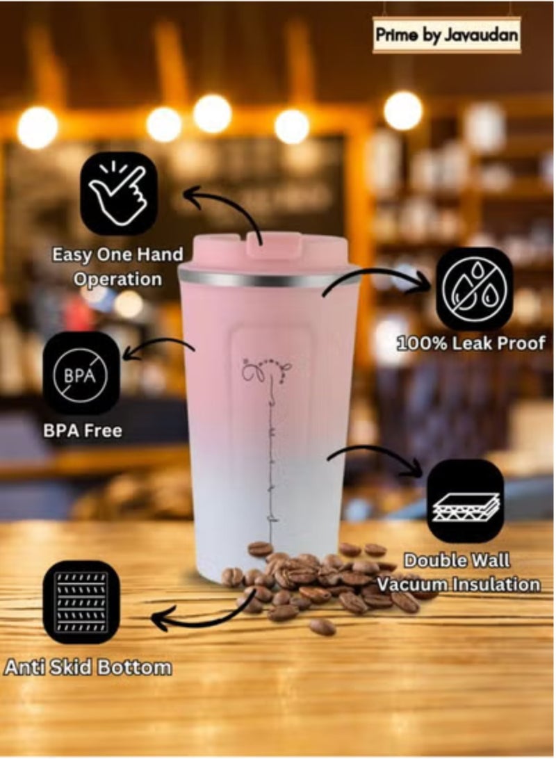 الفولاذ المقاوم للصدأ السفر القدح فنجان القهوة Led عرض درجة الحرارة طبقة مزدوجة فراغ كوب عازل كوب شاي السيارة المحمولة - Image 2