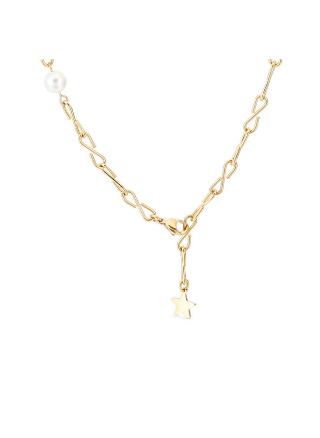 Lee Cooper - Lee Cooper Women's Stainless Steel Gold Plating Necklace - LC.N.01021.110, 470mm, No Gemstone - Image 1